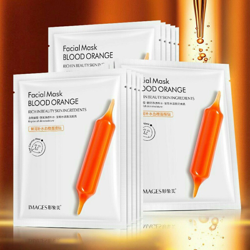 [Hcm]Combo 10 Mặt Nạ Dưỡng Trắng Da Images Cam Đỏ - Giúp Da Trắng Mịn Màng Giảm Mịn Và Chống Lão Hóa Căng Mướt Cả Ngày
