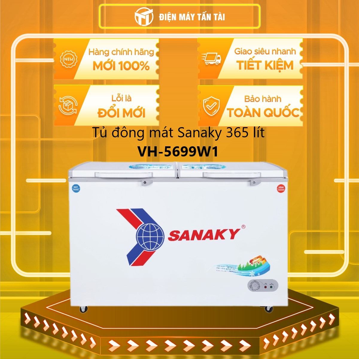 [MỚI 100%] VH-5699W1 - Tủ đông mát Sanaky 365 lít VH-5699W1 - Hàng chính hãng