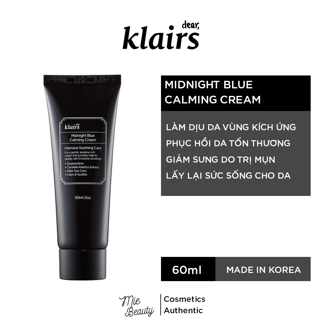 Kem Dưỡng Da Dear Klairs Midnight Blue Calming Cream 60Ml