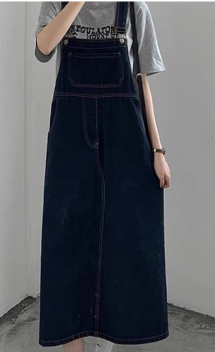 Yếm váy jean nữ LETUSHOP Ullzang form dài có nắp  Yếm bò phong cách hàn  quốc  Shopee Việt Nam