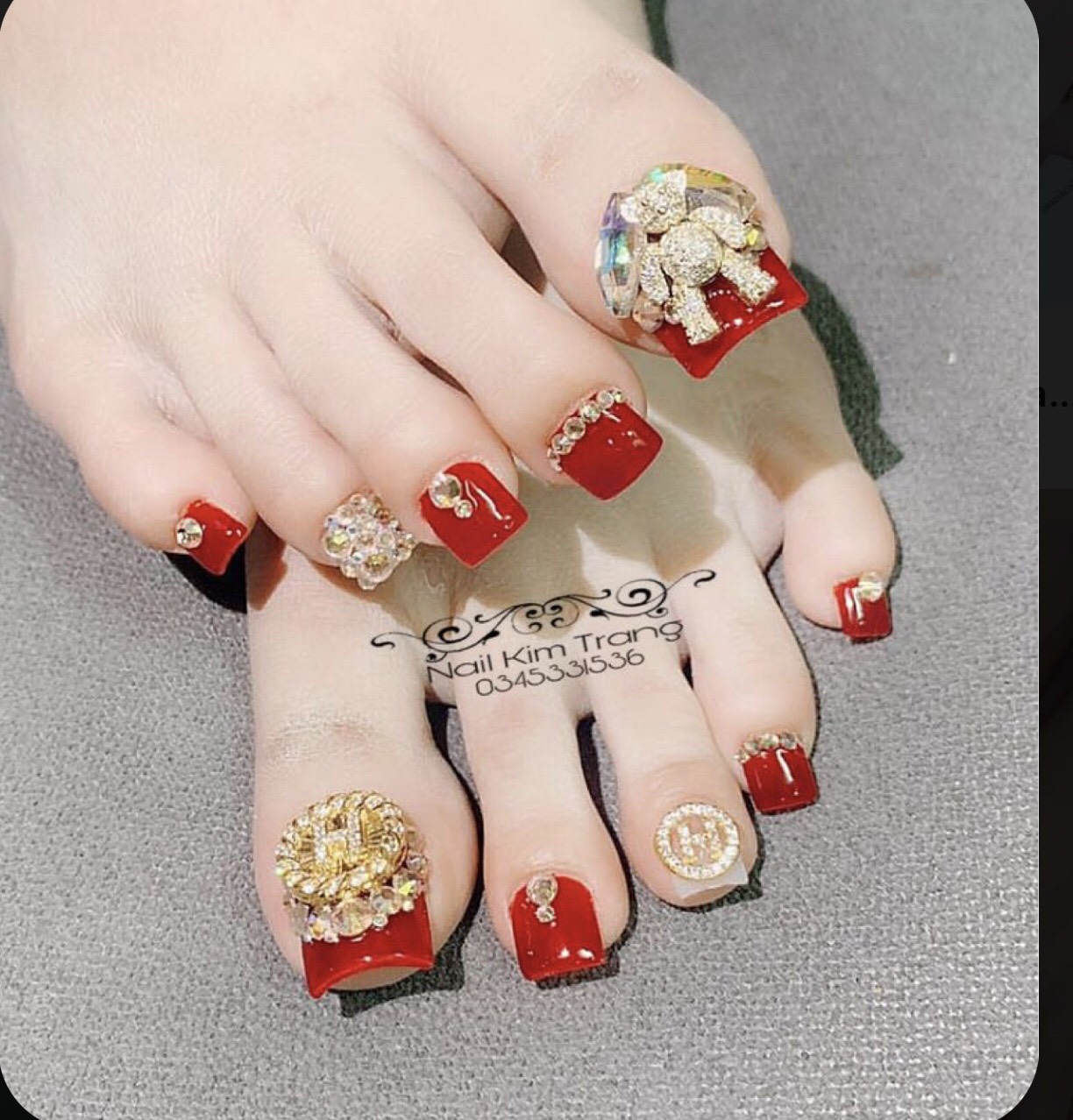 (FREESHIP +QUÀ TẶNG) Móng chân giả giá rẻ/ nail thiết kế/ nailsbox/ Móng úp chân/ móng chân giả đính đá