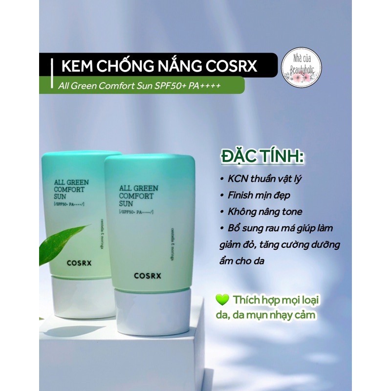 [HCM][Nhacuabeautyholic] Kem chống nắng Cosrx Shield Fit All Green Comfort Sun