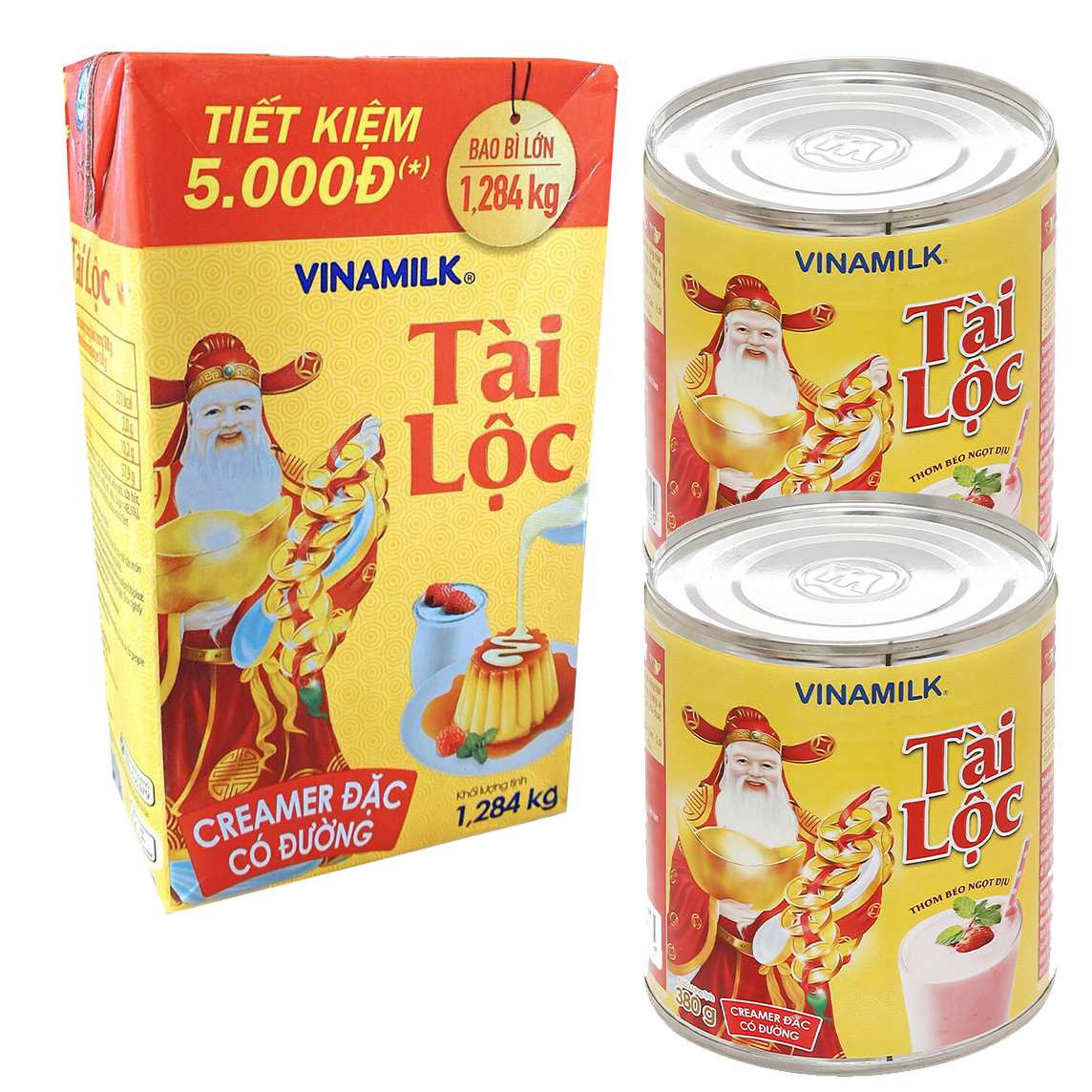 Combo 2 hộp / 1 hộp ( mỗi hộp 1284kg) sữa đặc có đường nguyên kem Tài Lộc Vinamilk hoặc 2 hộp sữa Da