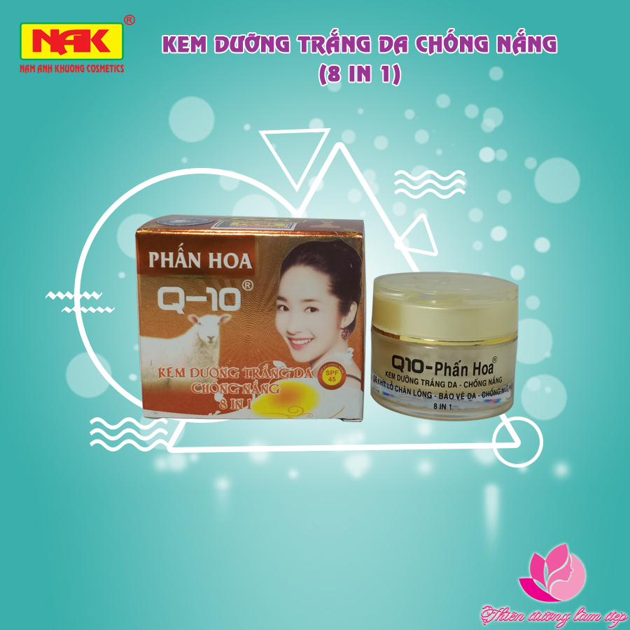 Kem dưỡng trắng da Chống nắng Kem 8 in 1 Q10 PHẤN HOA (20g)