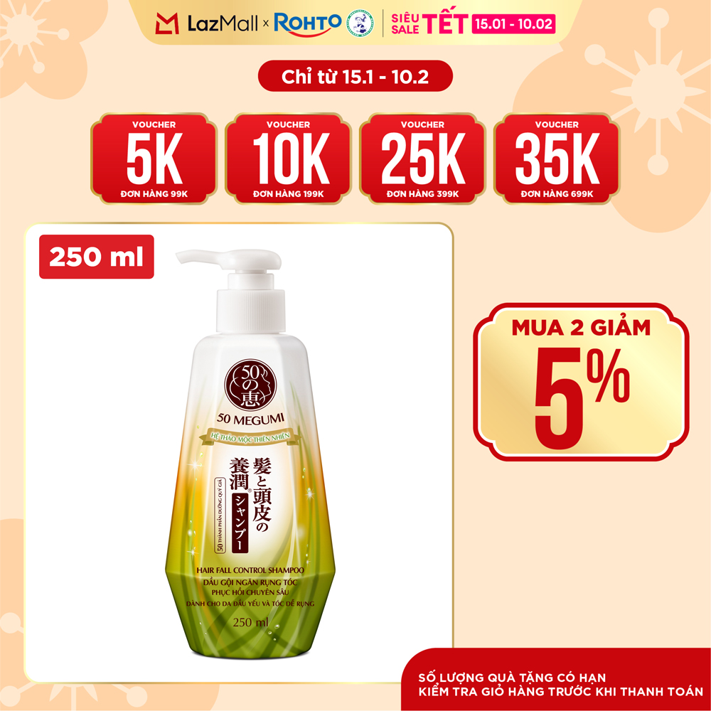 Dầu gội ngăn rụng tóc 50 Megumi Hair Fall Control Shampoo