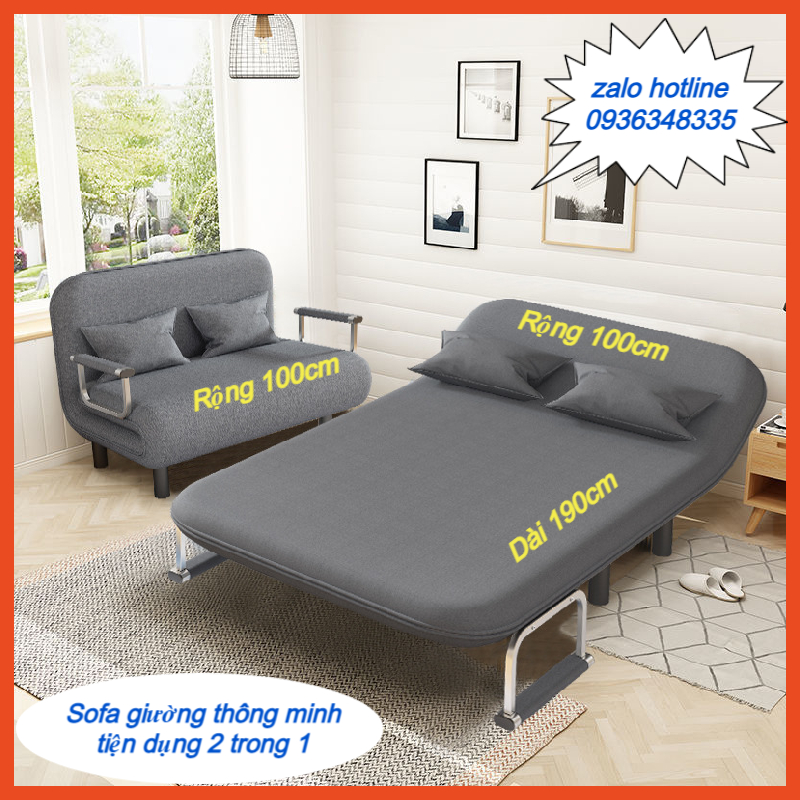 Sofa giường đơn thông minh đa năng gấp gọn dễ dàng Giường gấp gọn thành ghế 2 trong 1 Sofa lười phong cách Hàn Quốc