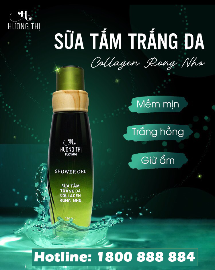 Sữa Tắm Trắng Da Collagen Rong Nho