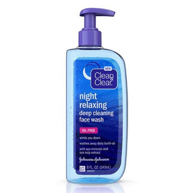 [HCM]Sữa rửa mặt Clean & Clear Night Relaxing Deep Cleaning Face Wash xanh dương 240ml