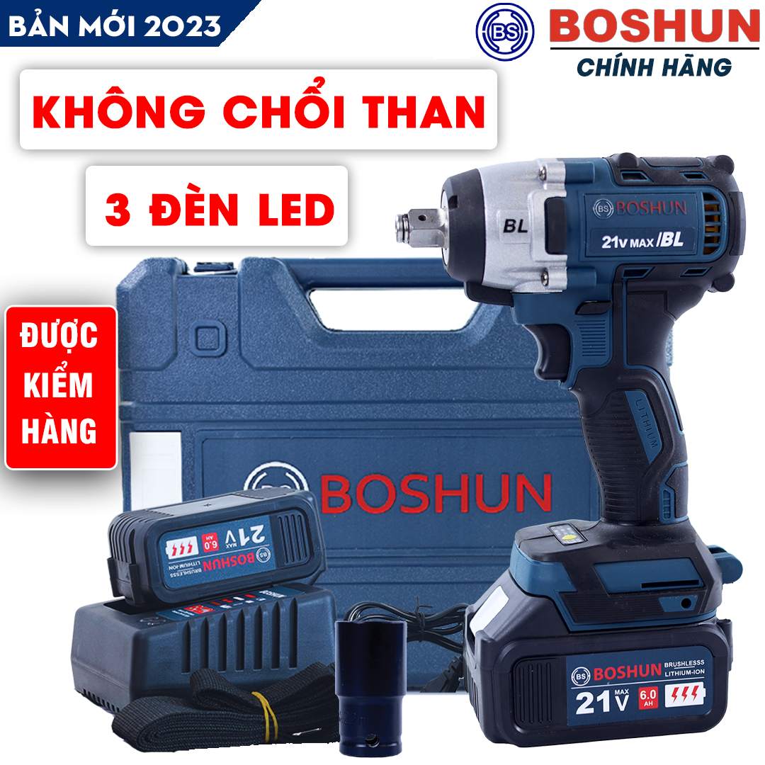 [ KÈM 26 PHỤ KIỆN ] Máy Siết Bulong Boshun 380N Loại Mới 3 Tốc Độ Chuyên Siết Bulong Vặn Ốc Nồi Xe T