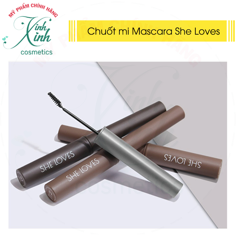 Mascara 💞Chính Hãng💞 Mascara She Loves Dày Và Dài Mi Với Đầu Chuốt Nghiêng 45 Độ Nét Tự Nhiên Siêu Đẹp