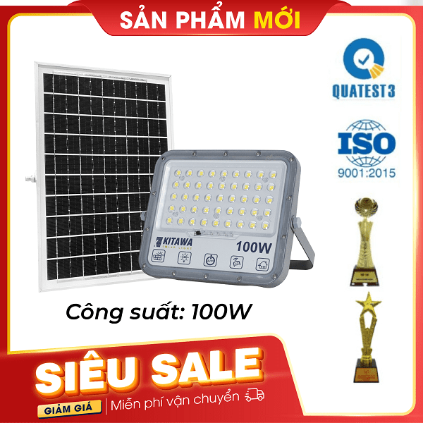 DP15.100 Đèn Pha Chống Chói Năng Lượng Mặt Trời 100W KITAWA