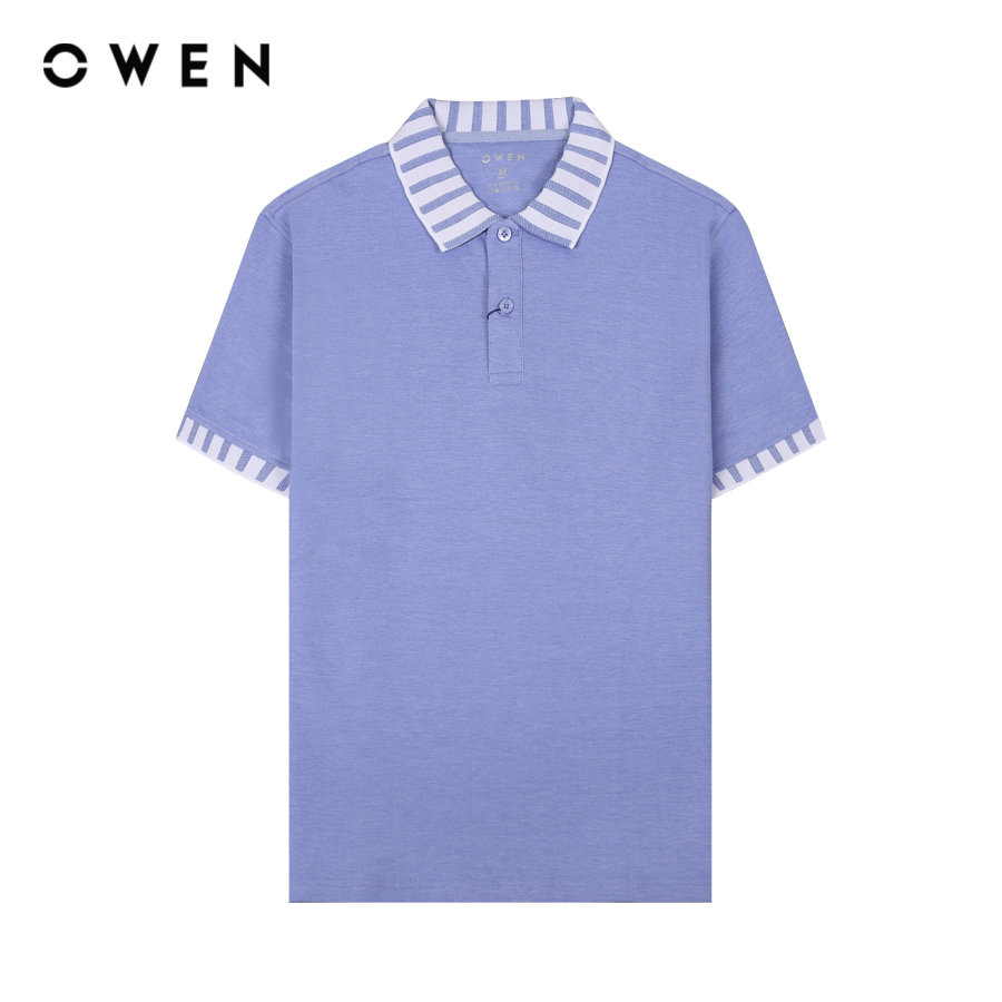 OWEN - Áo polo ngắn tay Body Fit APV233215 màu Xanh chất liệu CVC Spandex