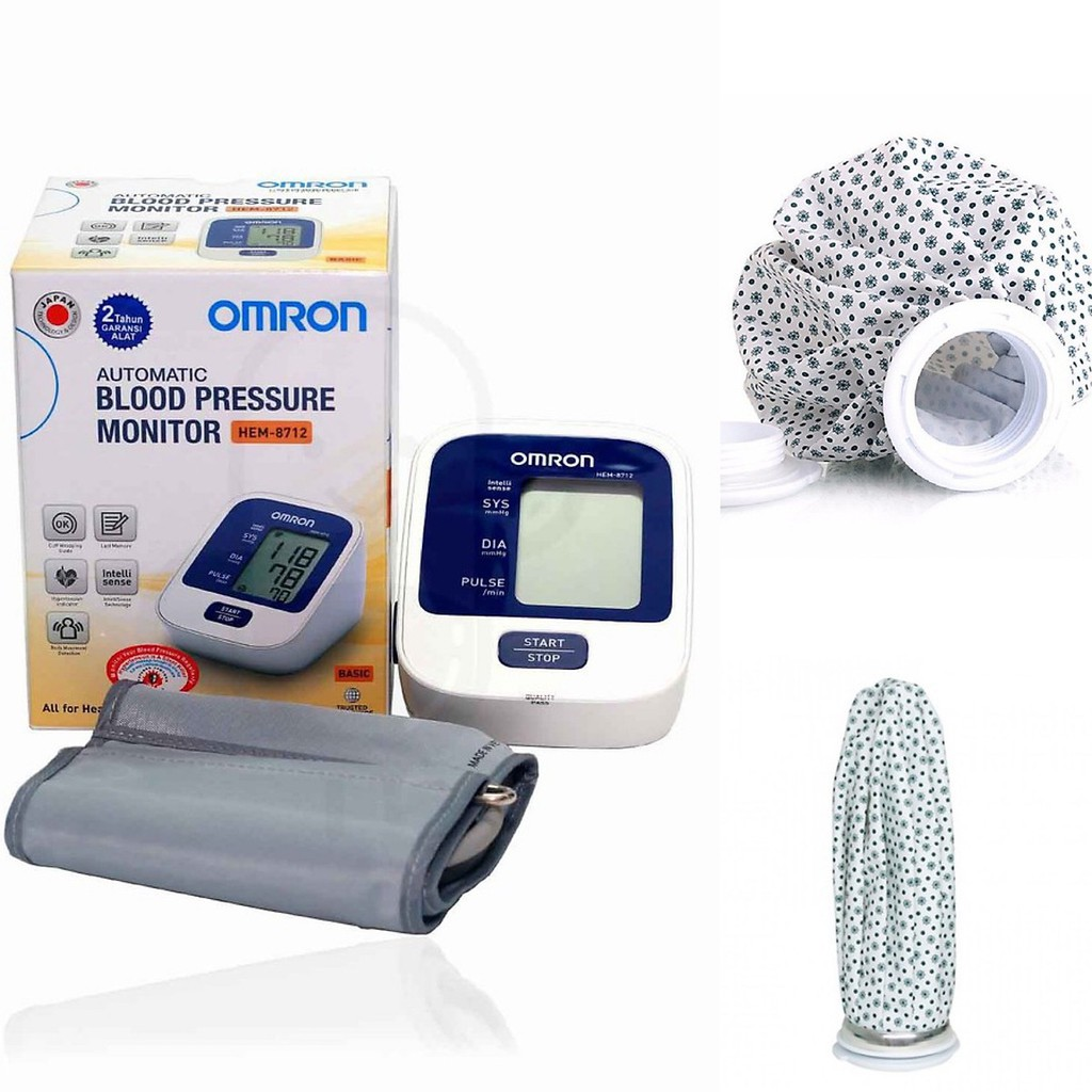 Máy đo huyết áp bắp tay Omron Hem - 8712 + tặng túi chườm lạnh nhựa TPU thiết kế nhỏ gọn tiện lợi