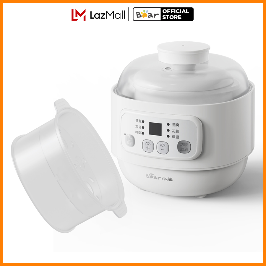 Nồi nấu chậm đa năng 0.8L Bear DDZ-A08T8 (KÈM LỒNG HẤP) - Hàng chính hãng