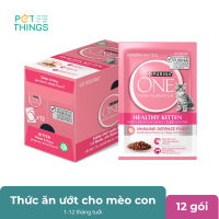 [Hộp 12 gói] Thức ăn pate cho mèo PURINA ONE gói 70g x 12 thịt cá nấu trong nước sốt Gravy