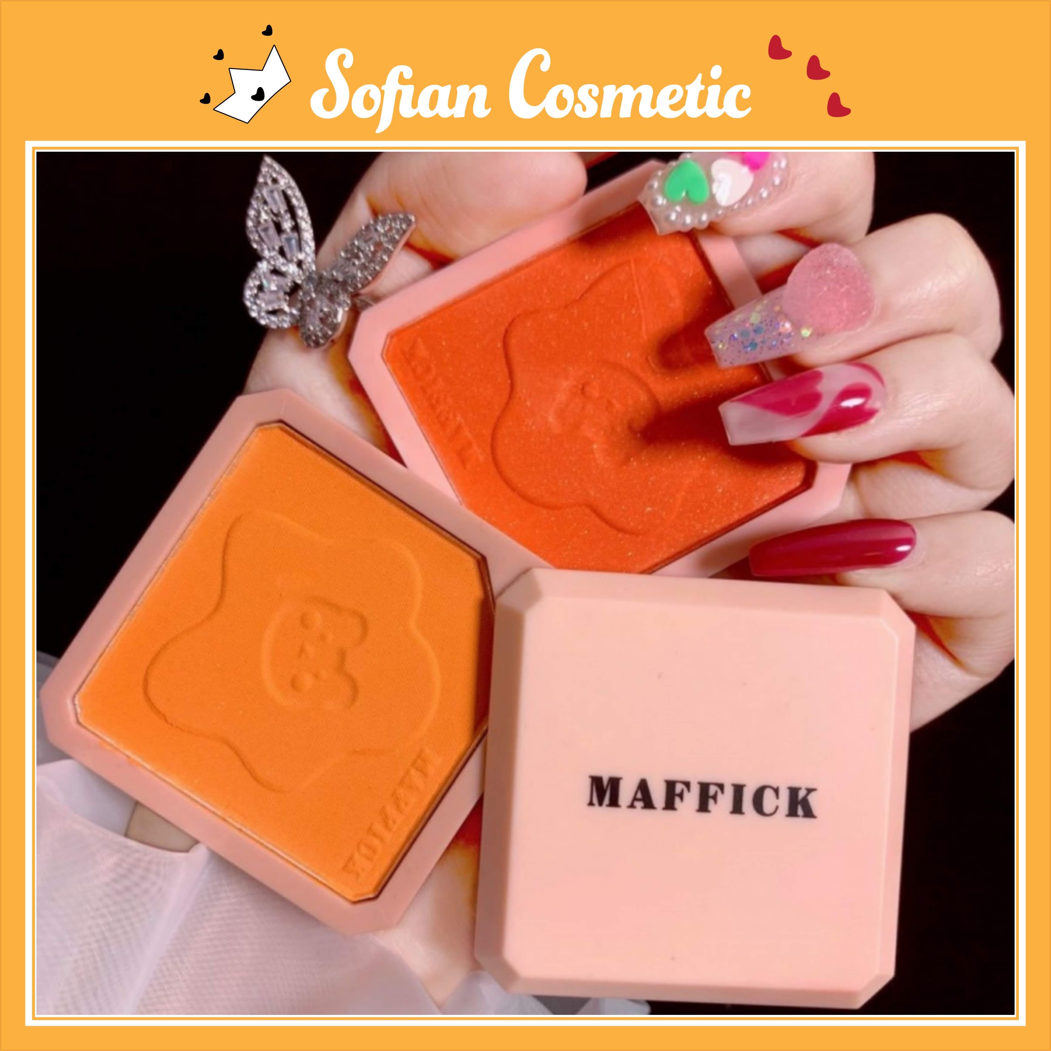 Maffick - Phấn Má Hồng Nội Địa Trung Maffick Egg Bear Blush Double Two - Color 2 Tầng 2 Màu Siêu Xinh - Sofian Cosmetic