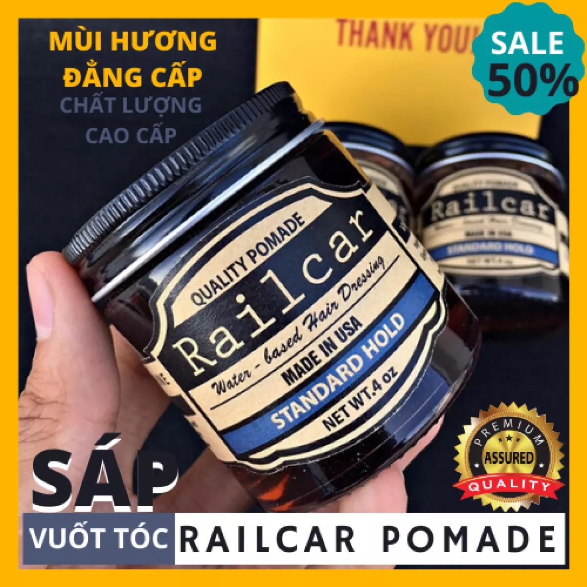 SÁP/WAX VUỐT TÓC NAM RAILCAR POMADE PREMIUM/ ĐỘT PHÁ CHUẨN GU TÓC/ GIỮ NẾP TỐT LÂU – MÙI HƯƠNG NAM TÍNH ĐĂNG CẤP – 100ml