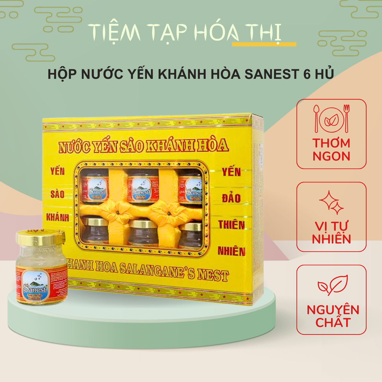 Hộp Nước Yến Sào Khánh Hòa Sanest 6 Lọ