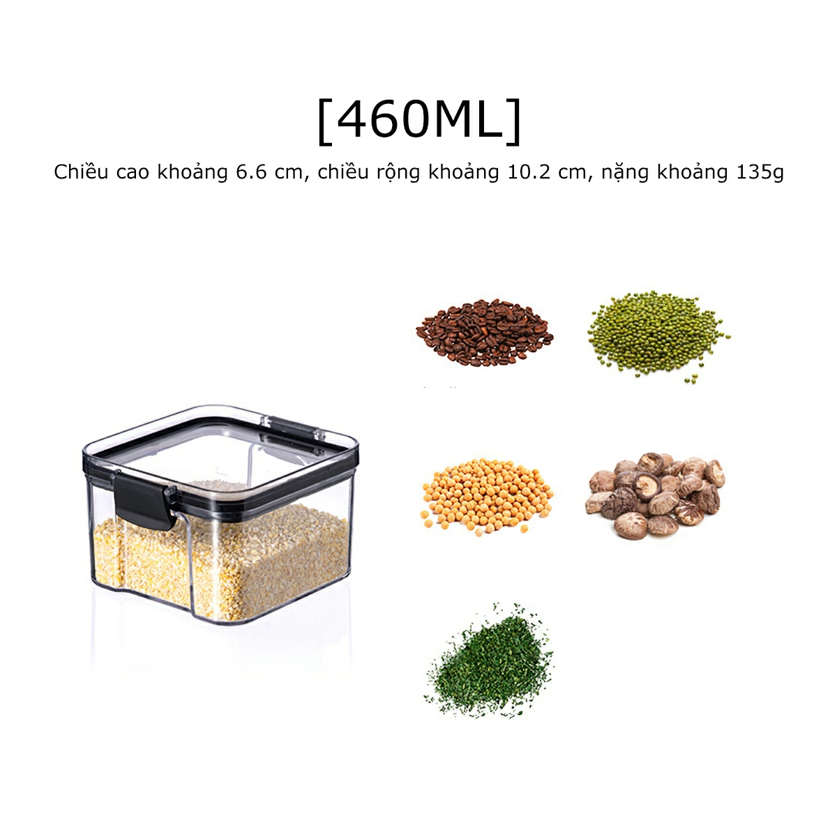 Hộp Nhựa Đựng Ngũ Cốc Bánh Kẹo Thực Phẩm Khô Trong Suốt Nắp Kín - Hộp Đựng Thực Phẩm Kín Khí BAUHO