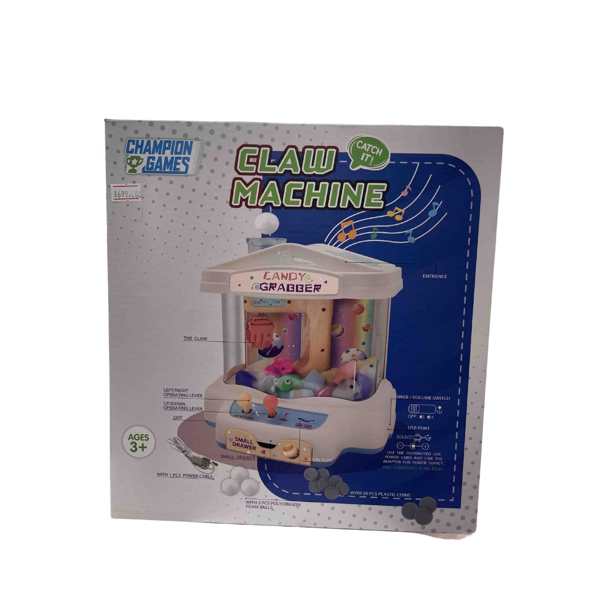 Đồ Chơi Máy Gắp Thú Kích Thước Lớn Có Đèn Và Nhạc CHAMPION GAMES CPG762