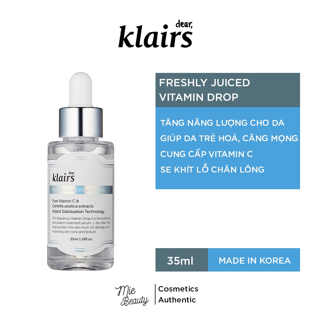 Tinh Chất Dưỡng Sáng Và Trẻ Hóa Da Dear Klairs Freshly Juiced Vitamin Drop 35Ml