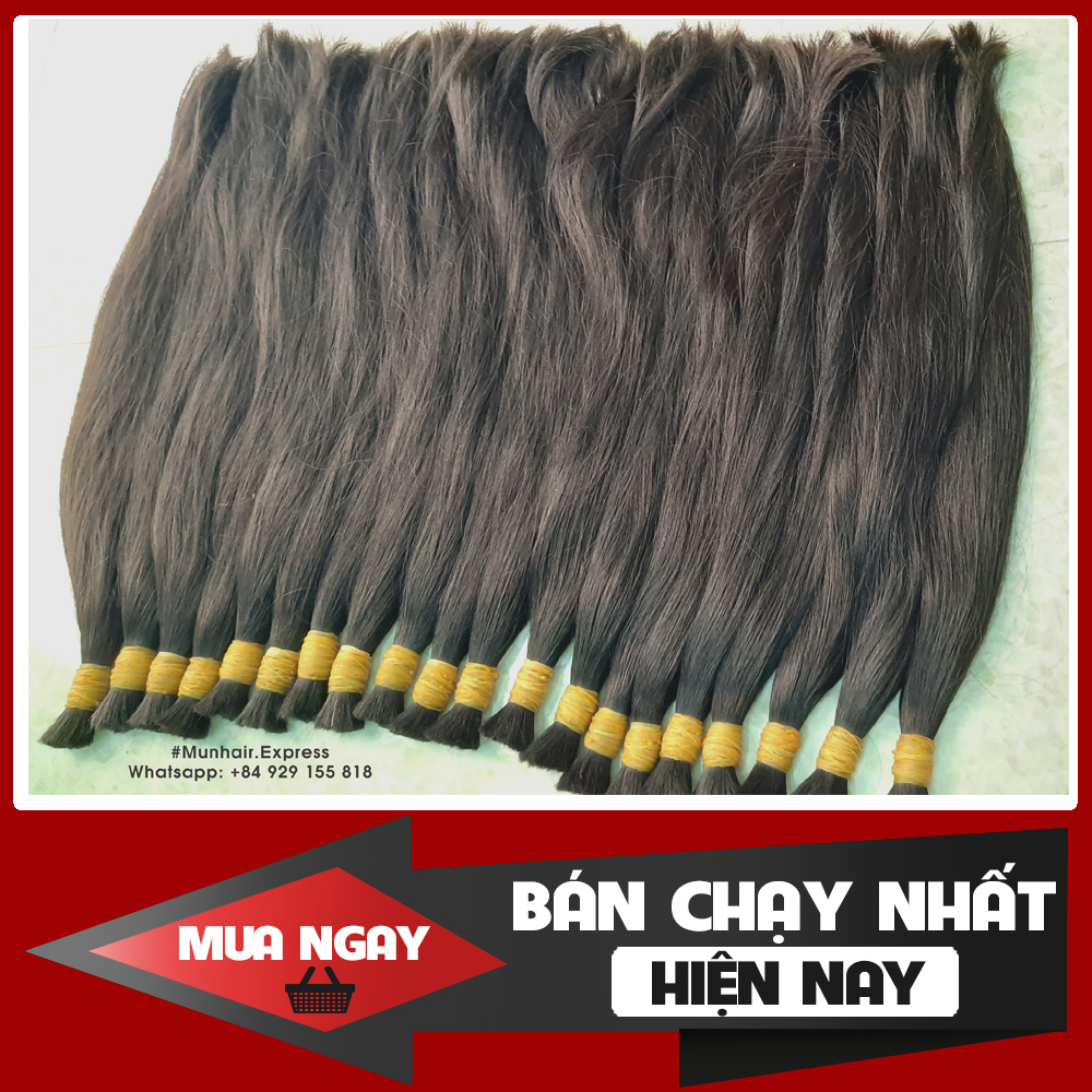 TÓC NỐI tự nhiên 75cm - Cam kết chưa qua xử lý hóa chất - Natural hair extensions