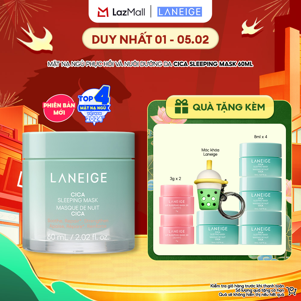 Mặt nạ ngủ phục hồi và nuôi dưỡng da Laneige Cica Sleeping Mask 60ML