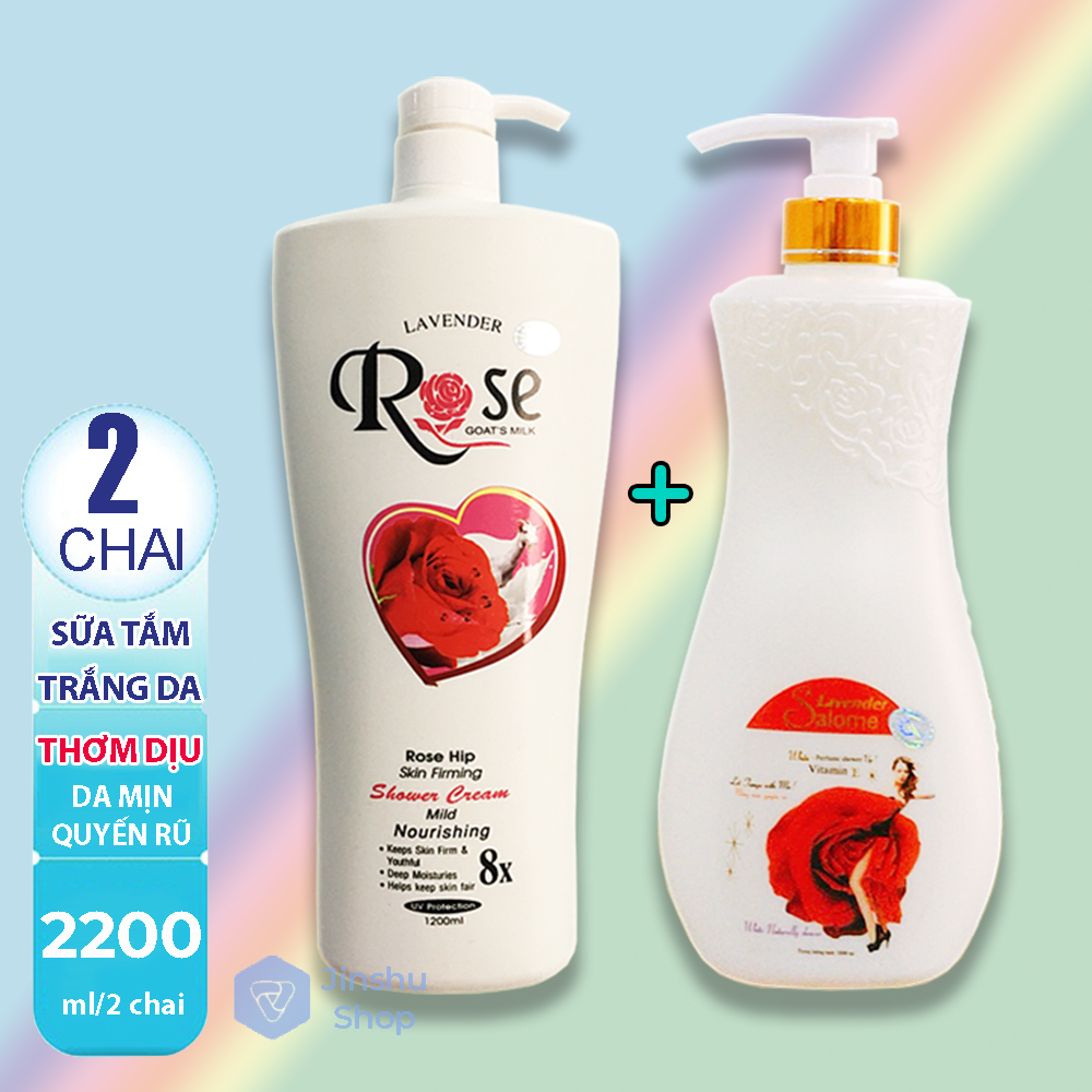 [Hcm][ Thơm Lắm Luôn ] [ Combo 02 Chai ] Sữa Tắm Rose 8X 1200Ml + Sữa Tắm Hoa Hồng Tươi 1000Ml Kèm Bổ Xung Vitamin E . (Date : 01/2023) - Giao Mùi Ngẫu Nhiên.