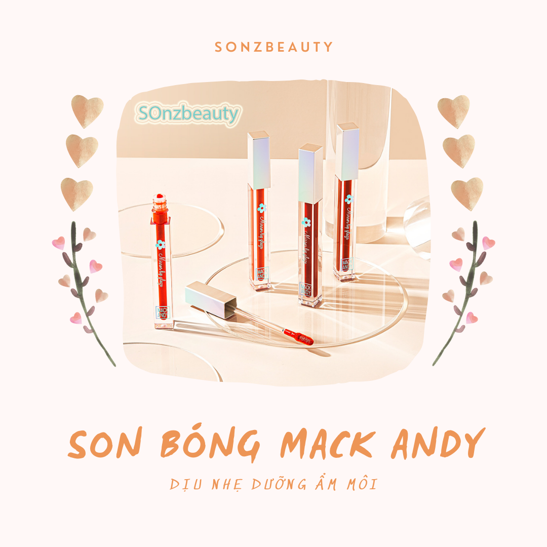 [SĂNVOUCHER] Son bóng MACK ANDY lên màu chuẩn thơm dịu nhẹ và dưỡng ẩm hàng nội địa Trung siêu đẹp