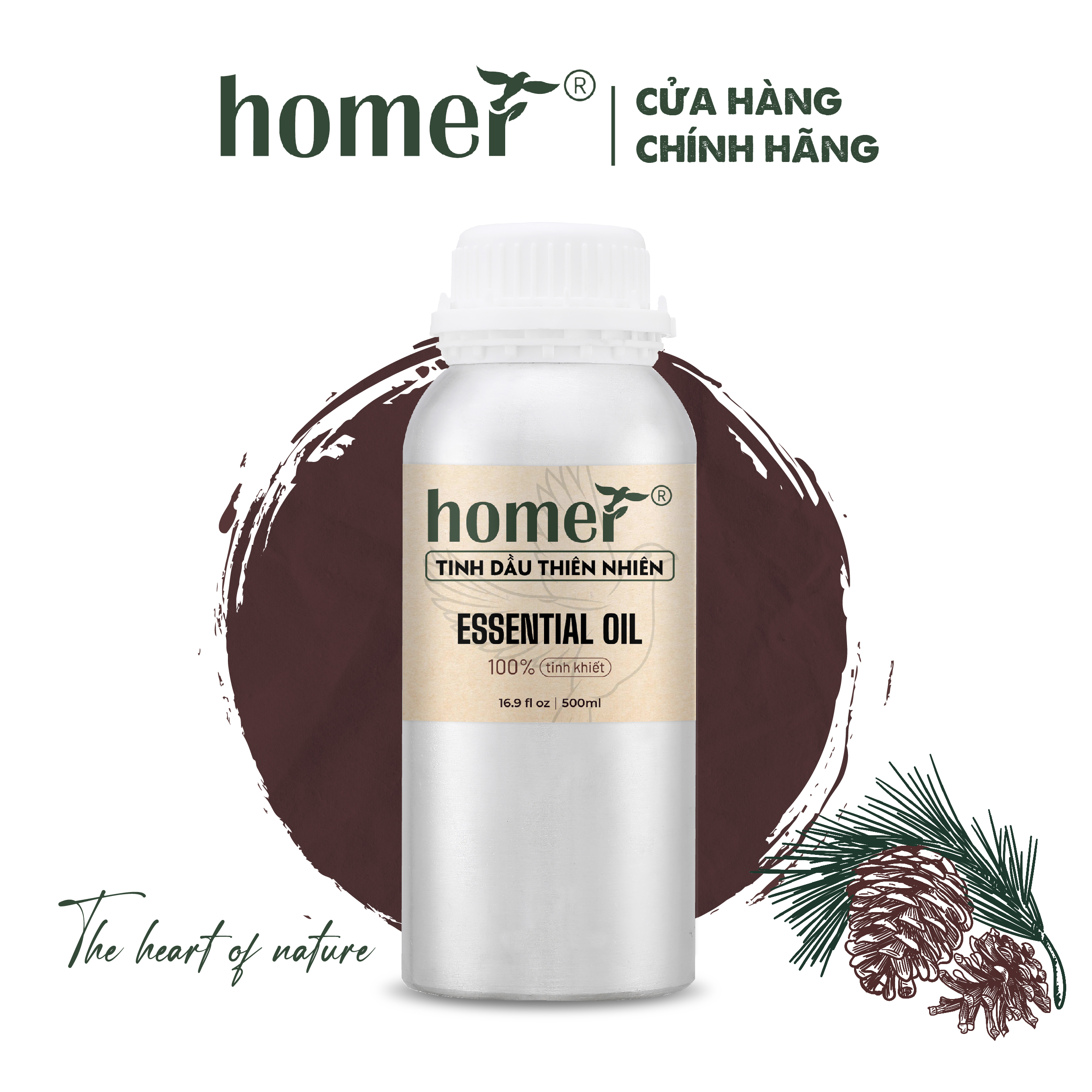 Tinh Dầu Gỗ Thông Trắng Homer 20ml/100ml - Chính Hãng Đạt Chuẩn Kiểm Định Cao Cấp - Tinh Dầu Xông Thơm Phòng Thư Giãn Khử Mùi hiệu quả