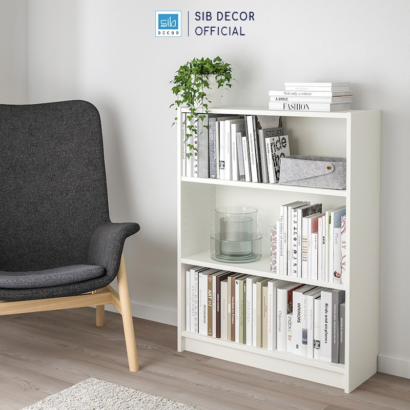 Kệ Sách 3 Tầng Có Hậu Billy Dài 80cm By SIB Decor KS106