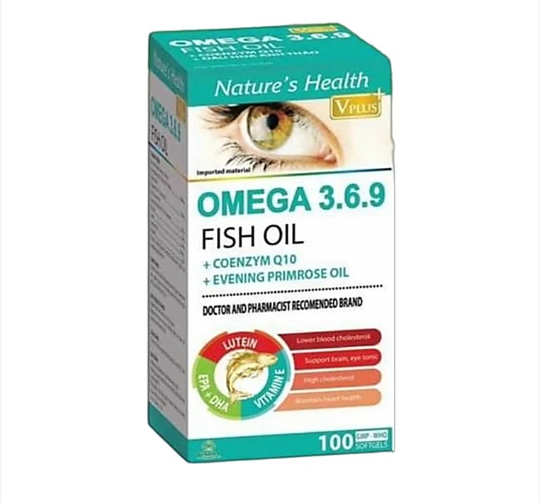 Viên uống dầu cá hồi omega 3 6 9 Vplus Lutein  dầu hoa anh thảo  dầu gấcvitamin E hỗ trợ làm giảm cholestorel máugiảm xơ vữa dộng mạchgiúp bổ não sáng mắt khỏe tim mạch- hộp 100 viên