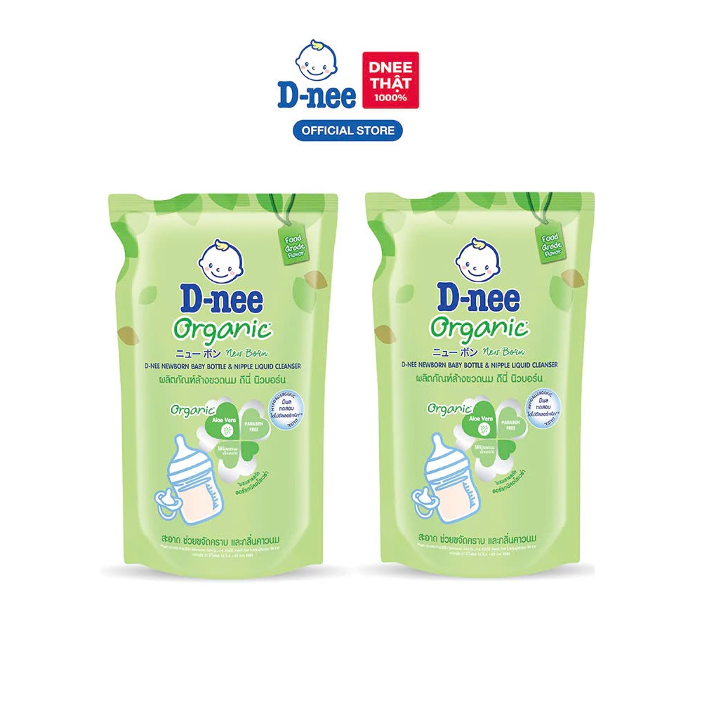 Combo 2 Túi Nước xúc bình sữa Dnee Nước rửa bình sữa Dnee dạng túi (bịch) 550ml hàng THÁI
