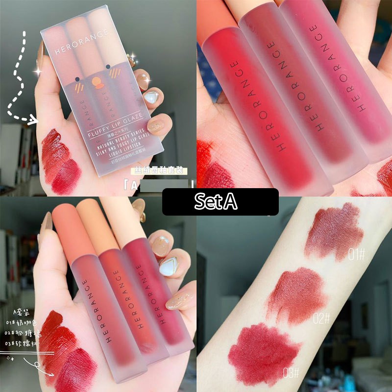 Son Kem Lì Herorange Fluffy Lip Glaze - Son Kem Siêu Xinh Chất Mềm Và Mịn