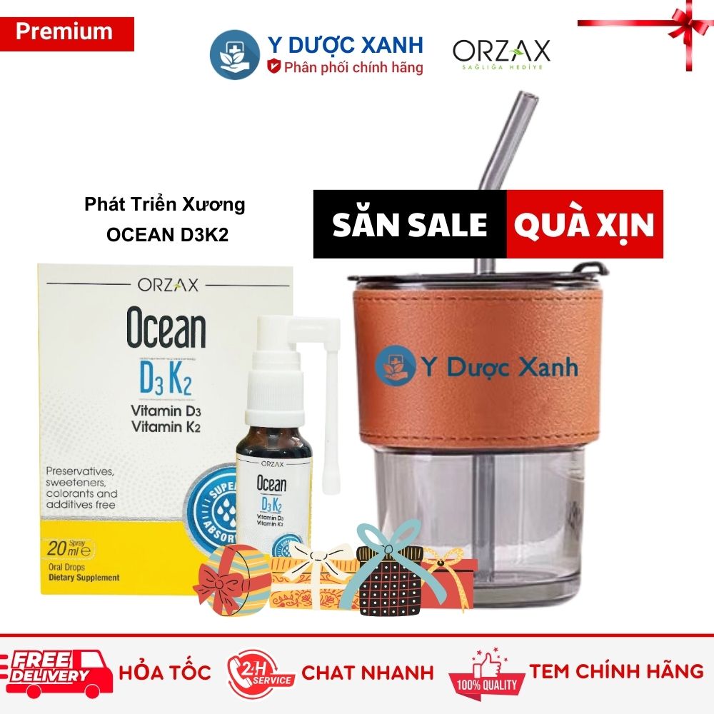 [Hàng Công Ty] OCEAN D3 K2 20ml Bổ sung vitamin D3 K2 cho bé - Y Dược Xanh