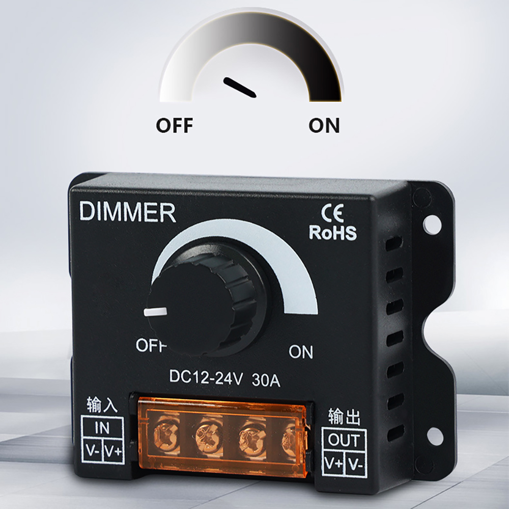 Dimmer chiết áp điều chỉnh điện áp - Núm Vặn Đa năng Quạt/Đèn LED/Mô tơ 12V-24V - 30A