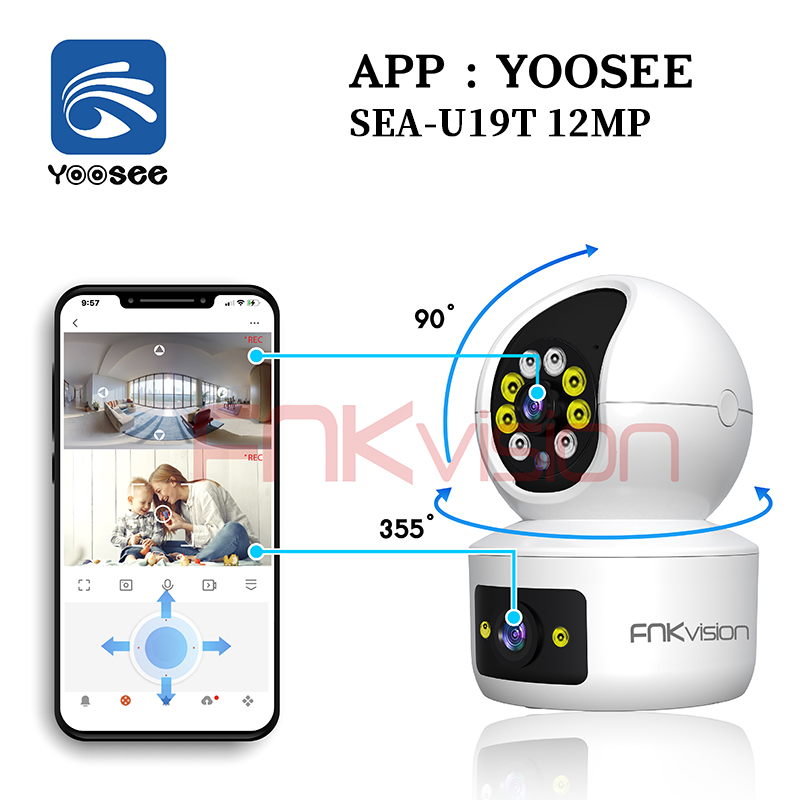 【FNKvision】CAMERA IP WIFI 5G YOOSEE 8.0Mpx Full HD New 2024 - QUAY ĐÊM CÓ MÀU - XOAY 360 ĐỘ - THEO D