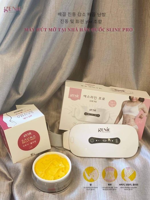 Đai Massage Rung + Nóng Huỷ Mỡ Bụng Genie Sline Pro