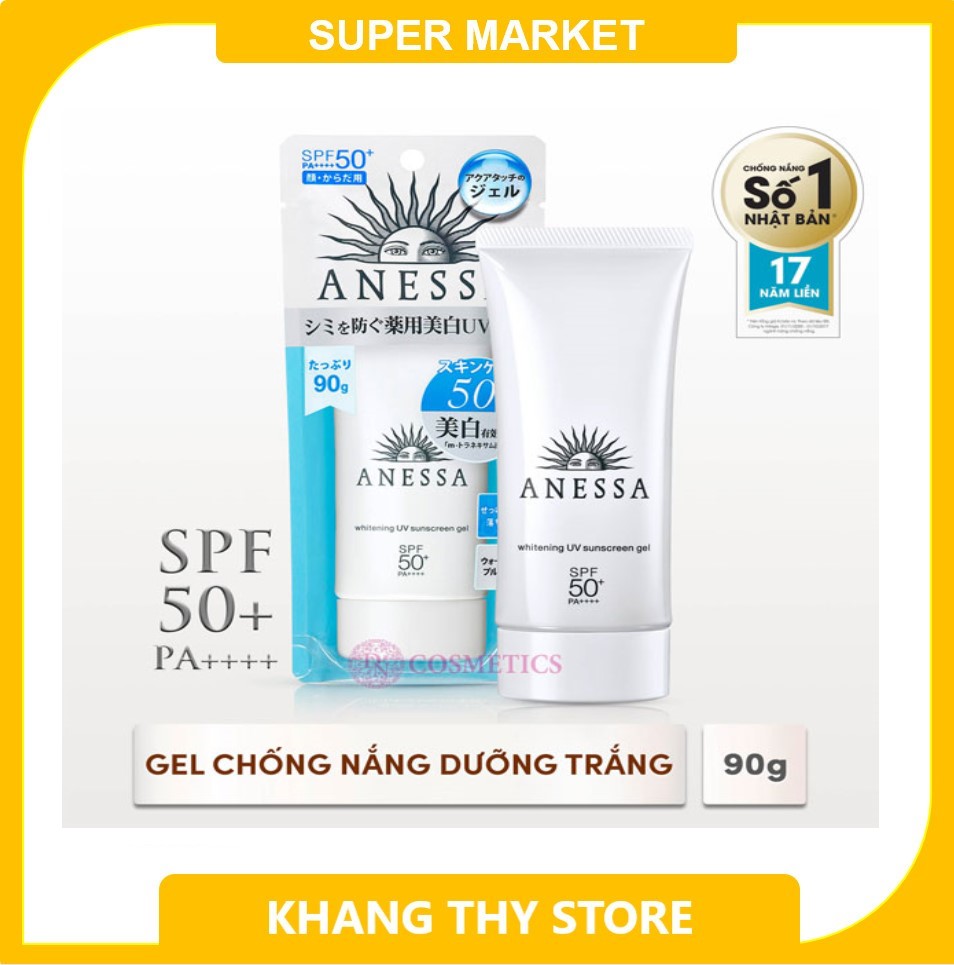 Gel Chống Nắng Dưỡng Trắng Anessa Whitening Uv Sunscreen Gel Trắng 90G Nhật Bản