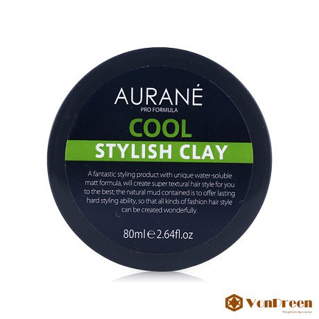 Sáp Vuốt Tóc Và Tạo Kiểu Cứng Aurane Cool Stylish Clay Không Bóng Tóc Giữ Nếp Lâu 80Ml