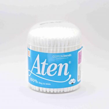 1 hũ tăm bông 160 que ngoáy ráy tai Aten thân gỗ cho người lớn hộp nhựa bảo quản kín đáo hàng Việt Nam chất lượng cao hạn dùng 5 năm