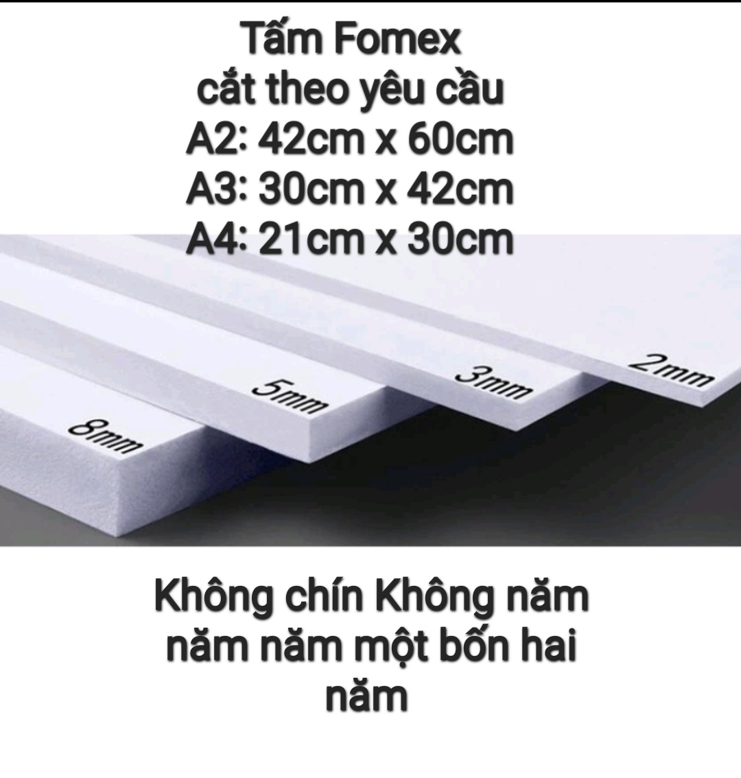 Bìa fomex bìa mô hình size 2mm 3mm 4mm 5mm 8mm và 10mm làm handmade.