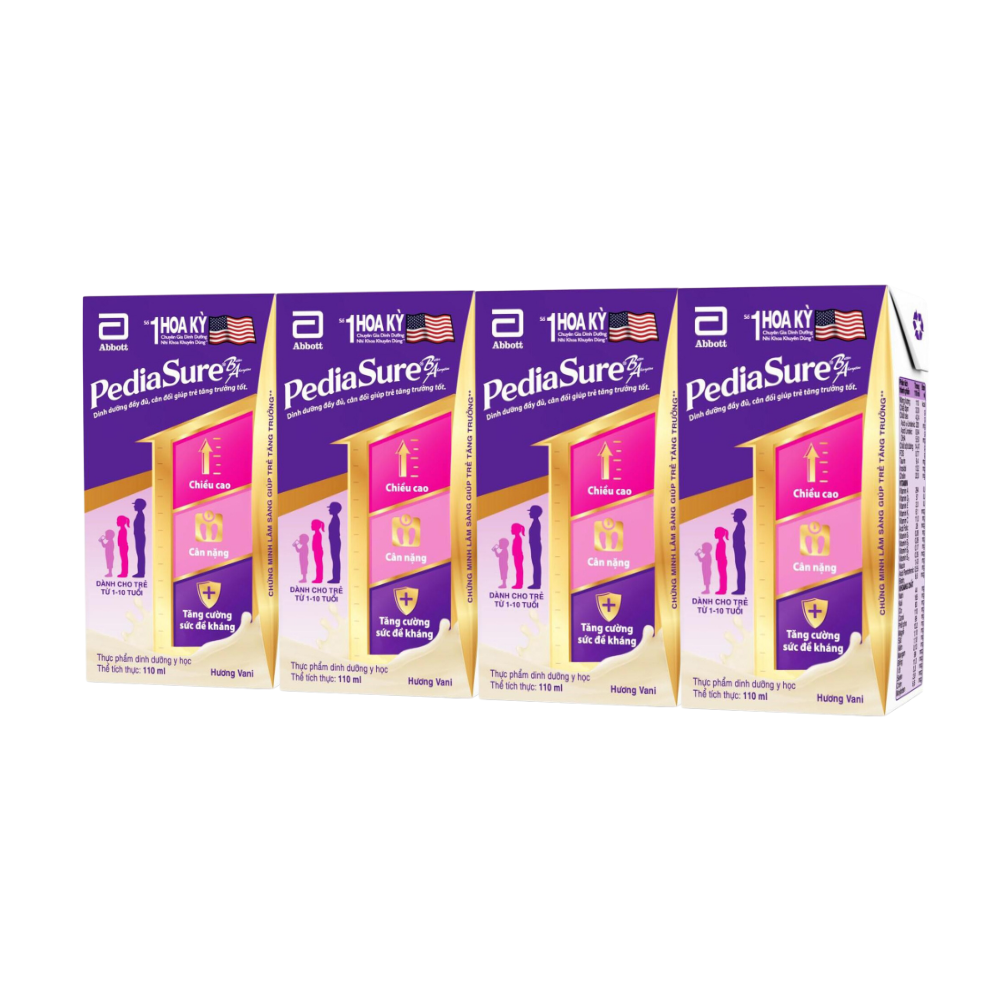 Sữa Nước Pediasure Bổ Sung Dinh Dưỡng Tăng Chiều Cao Hương Vị Vani 110ml Dành Cho Bé 1 - 10 Tuổi - Bibo Mart