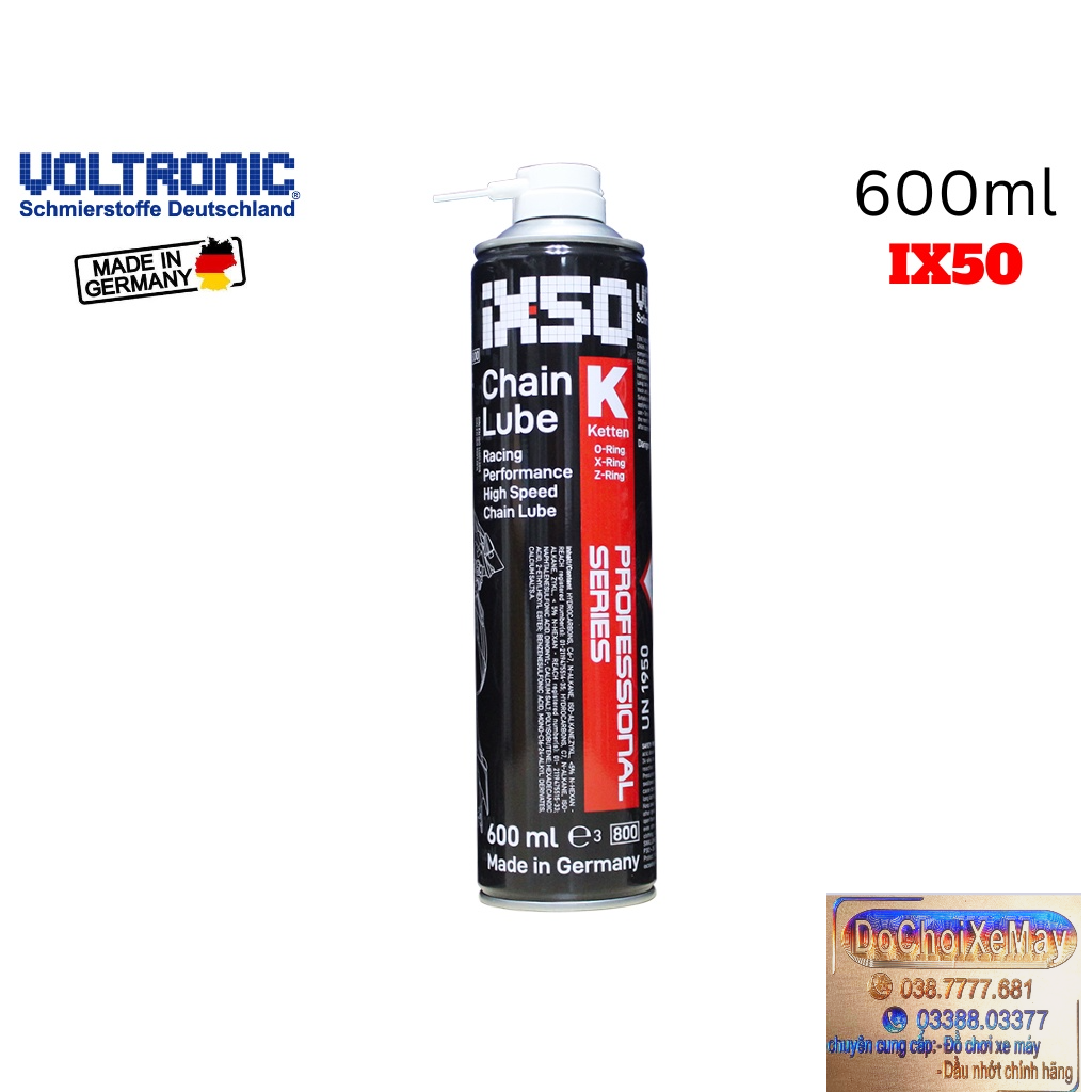 Dưỡng sên Voltronic IX50 600ml Jumbo chai dung dịch lớn  chính hãng tiết kiệm hơn . DoChoiXeMayShop