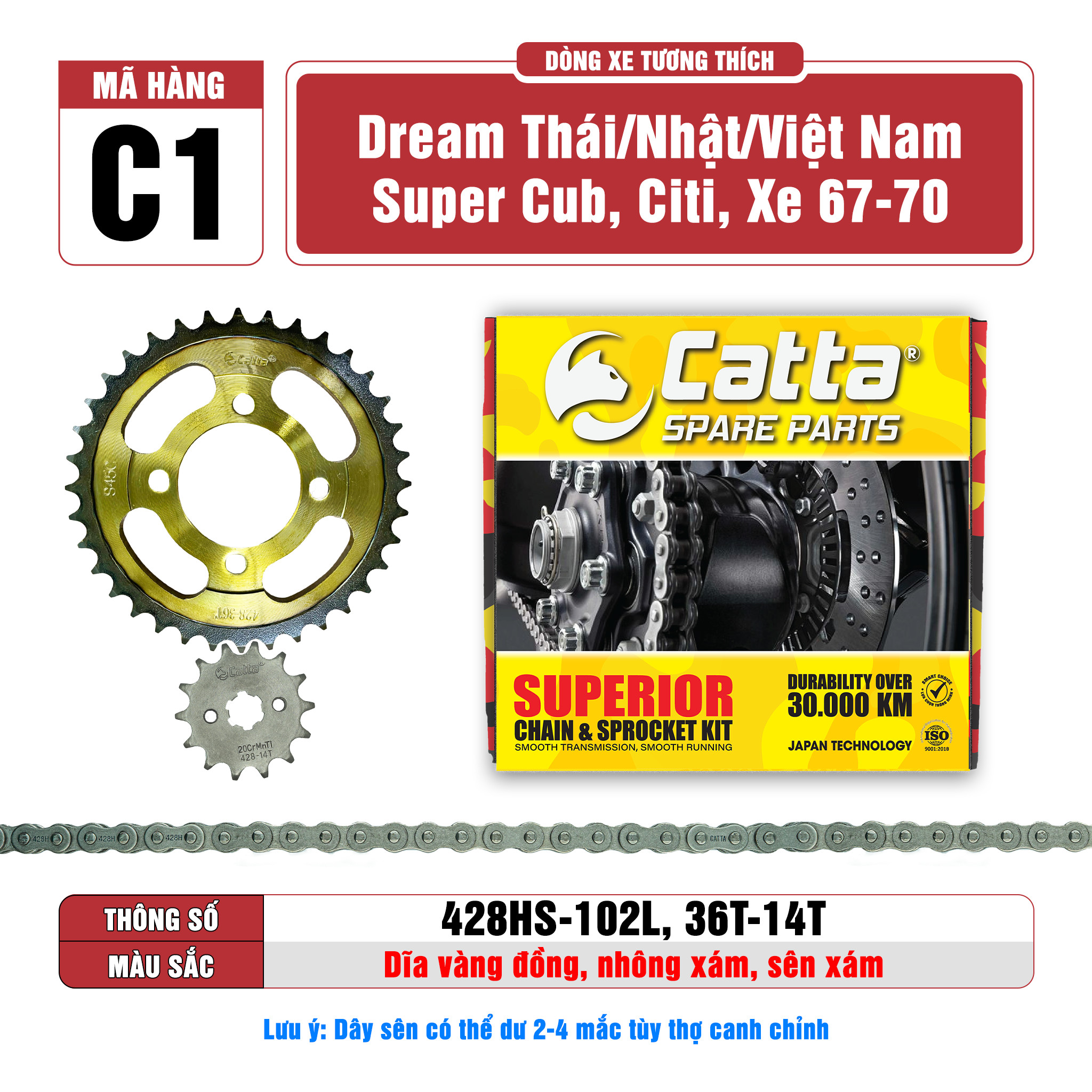 Nhông Sên Dĩa DREAM CUB Xe 67/70 CITI WIN 100 ANGLE Sên 9 Li/10 Ly Gia Nhiệt Nhiều Tầng-NSD Xe Máy C