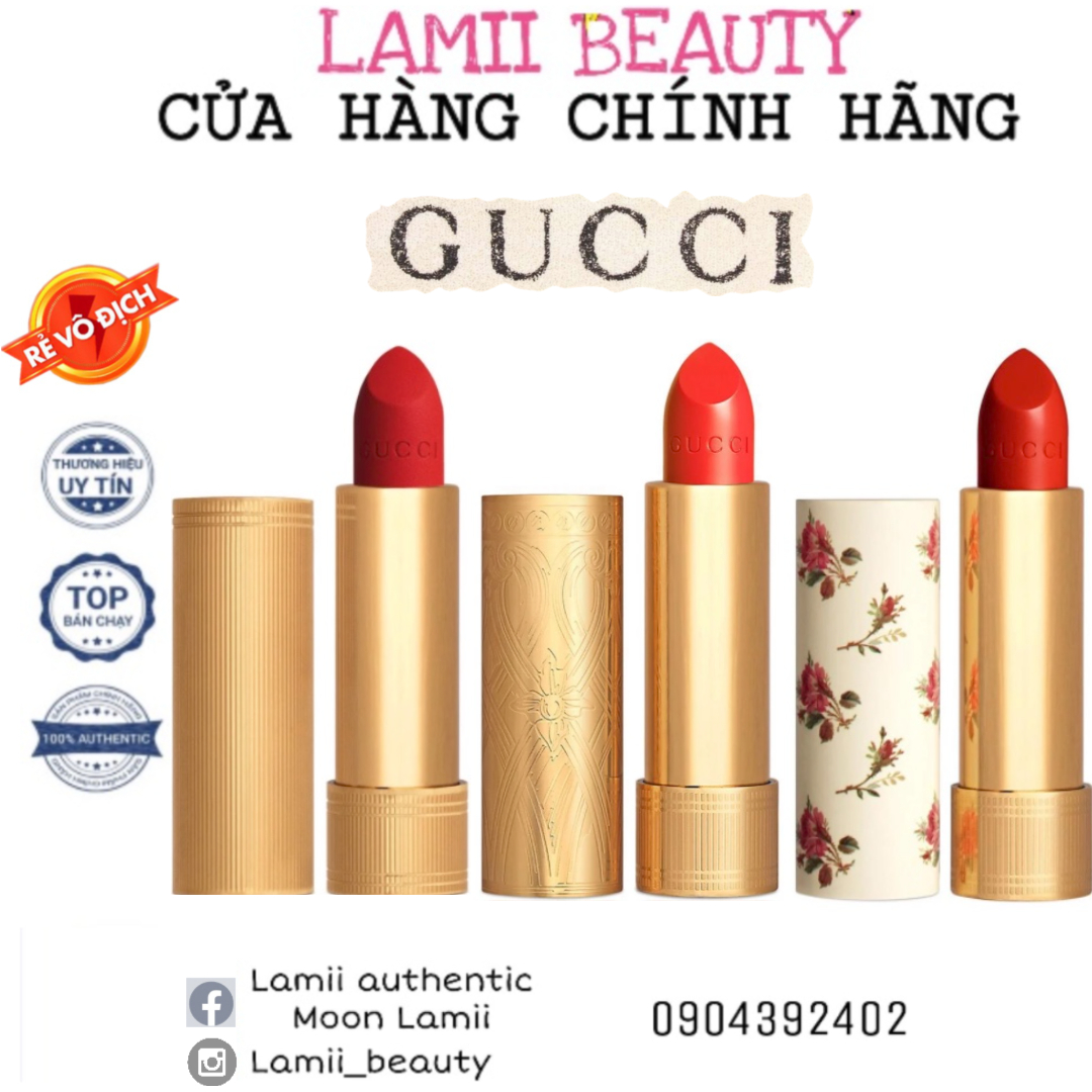 [Hcm]Chính Hãng - Son Gucci Matte Satin Glow Các Màu 25505208504515308500