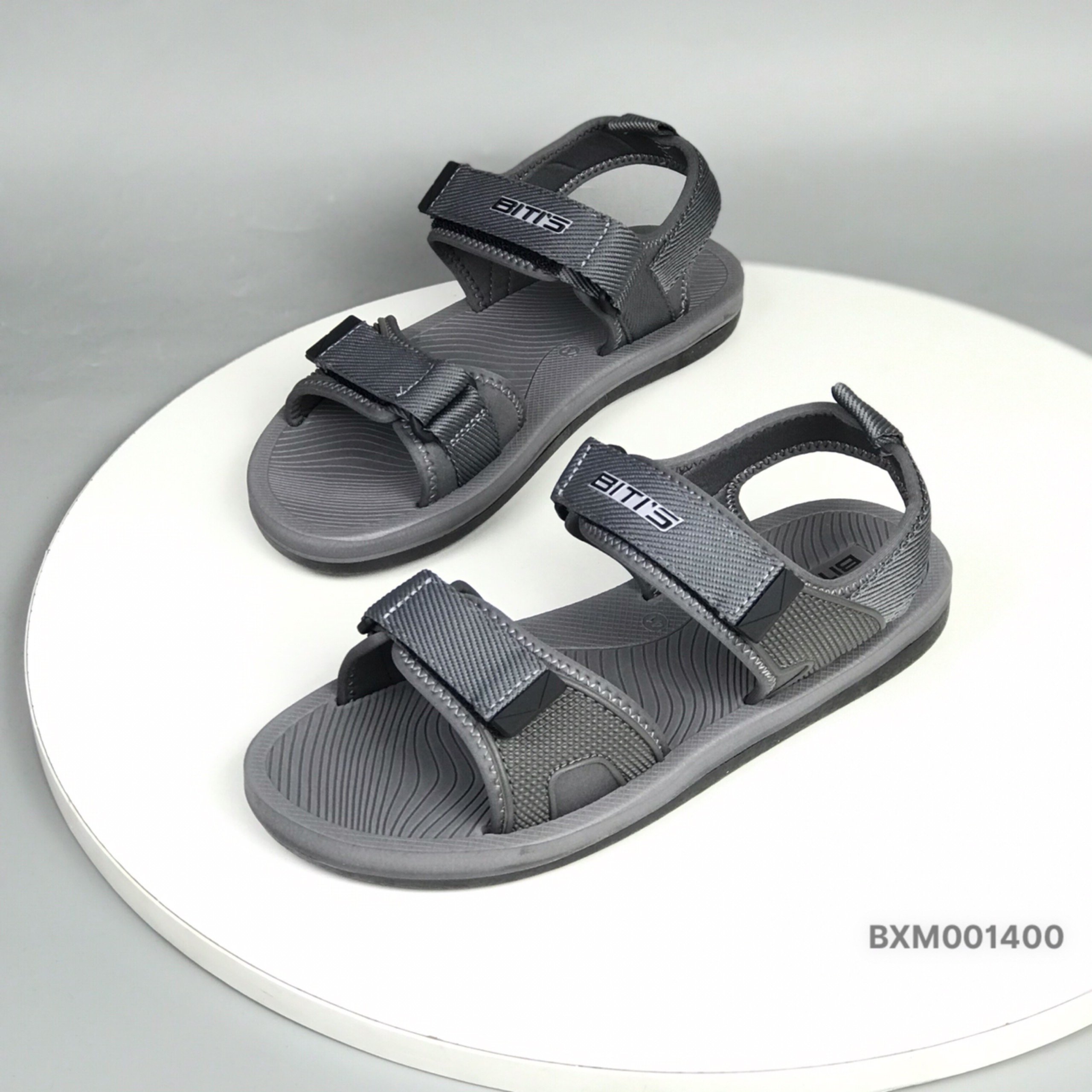 Sandal nam BITIS - Dép quai hậu học sinh quai dán điều chỉnh đế cao su chống trượt BXM001400