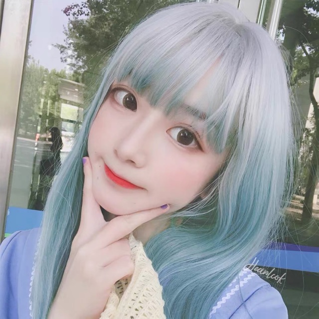 Tóc Giả Omber Xám Xanh ?Freeship?Mã Ml997B