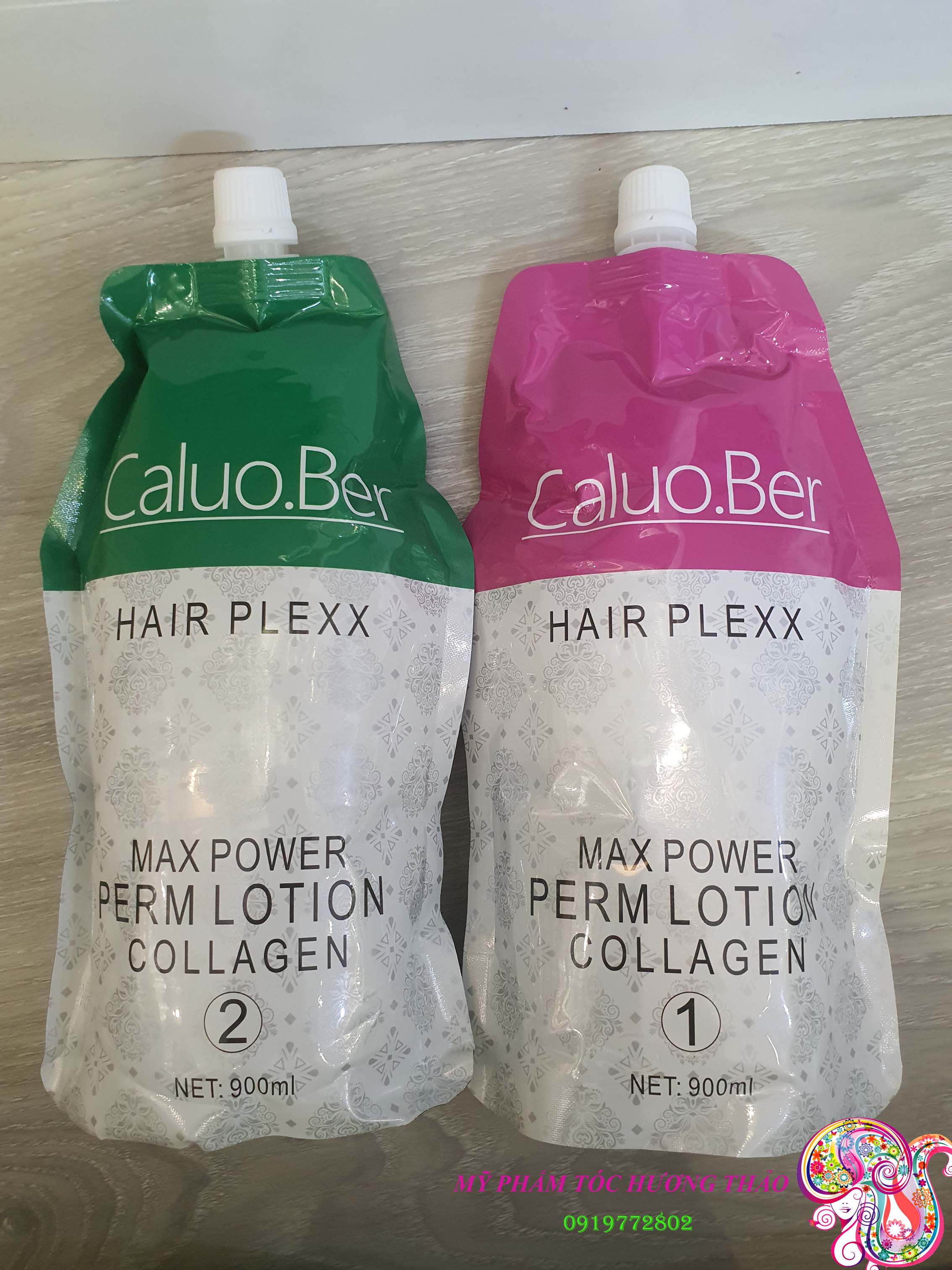 Cặp Thuốc Duỗi Thơm Collagen Caluo.ber Số 1+2 (900Mlx2)