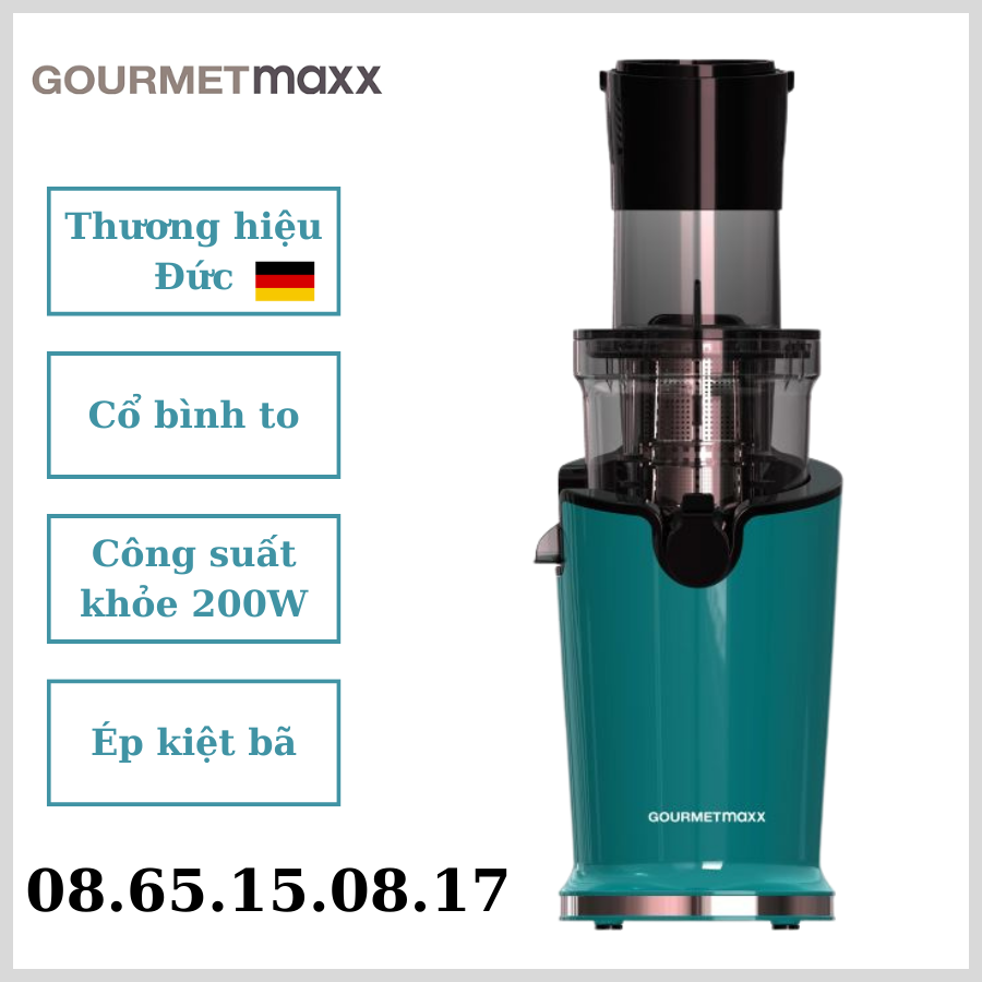 (Hàng Đức) Máy ép hoa quả tốc độ chậm GOURMETMAXX 200W cổ bình to - Thương hiệu Đức bản quốc tế- Dễ 